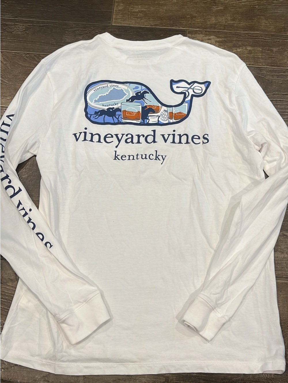Vineyard Vines White Long-Sleeve Kentucky Whale Graphic Tee